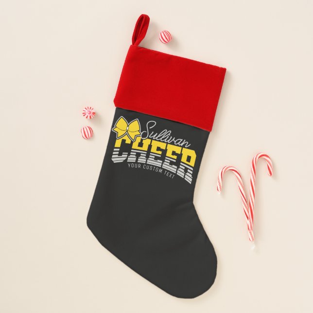 Cheer Team ADD NAME School Athlete Cheerleader  Christmas Stocking (Front)
