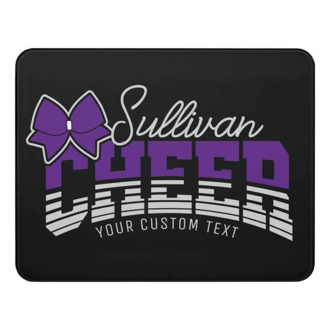 Cheer Team ADD NAME School Athlete Cheerleader  Door Sign (Contemporary Front)