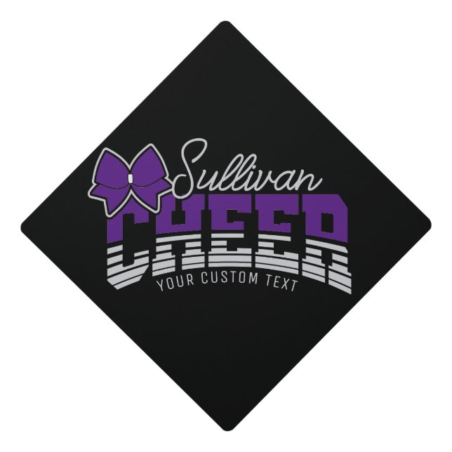 Cheer Team ADD NAME School Athlete Cheerleader  Graduation Cap Topper (Front)