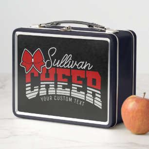 Cheer Team ADD NAME School Athlete Cheerleader Metal Lunch Box