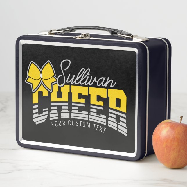 Cheer Team ADD NAME School Athlete Cheerleader  Metal Lunch Box (In Situ)