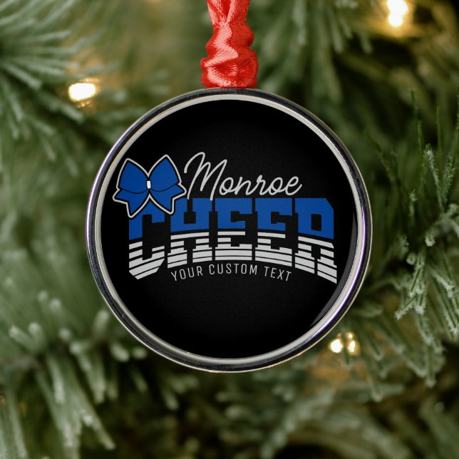 Cheer Team ADD NAME School Athlete Cheerleader  Metal Ornament (Tree)