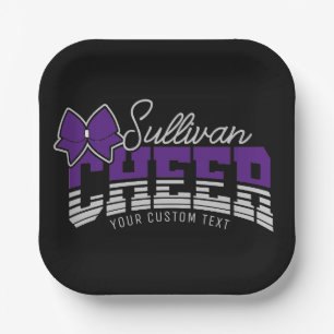 Cheer Team ADD NAME School Athlete Cheerleader Paper Plates