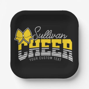Cheer Team ADD NAME School Athlete Cheerleader Paper Plates