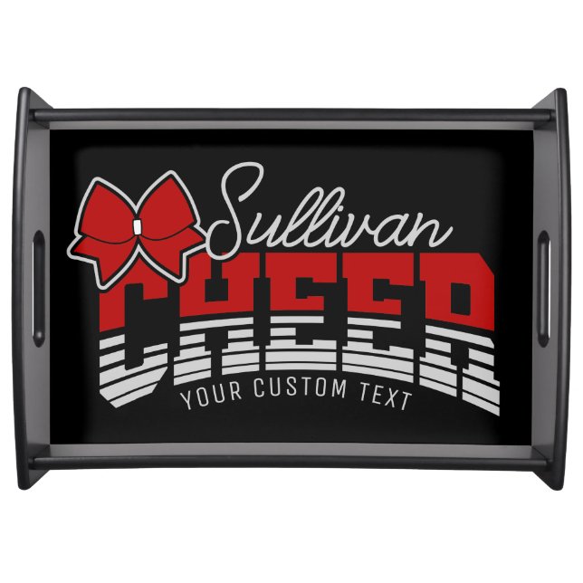 Cheer Team ADD NAME School Athlete Cheerleader  Serving Tray (Front)