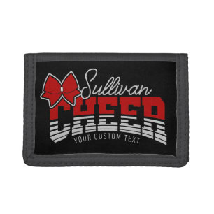 Cheer Team ADD NAME School Athlete Cheerleader Tri-fold Wallet