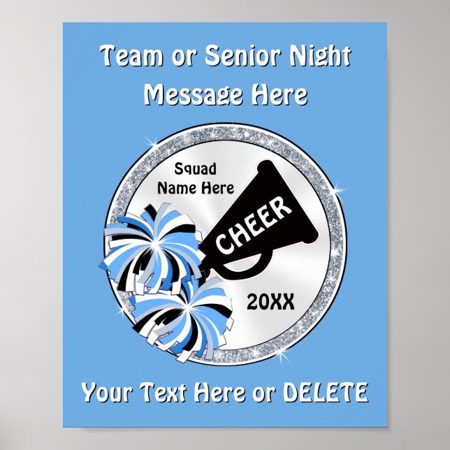 Cheer Team or Senior Night Cheer Poster Ideas (Front)