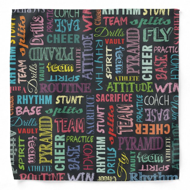 Cheer Terms On The Chalkboard Bandana (Front)