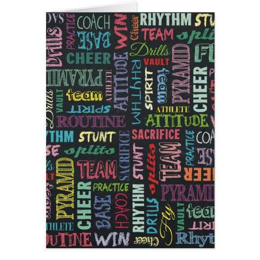 Cheer Terms On The Chalkboard Cards (Front)