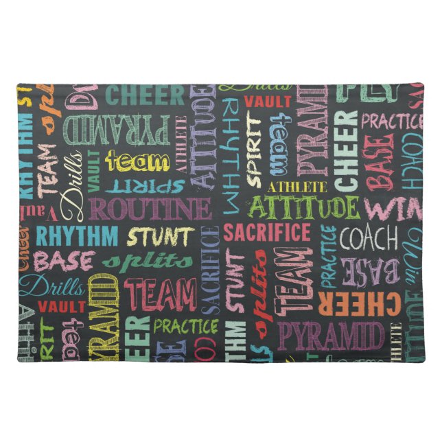 Cheer Terms On The Chalkboard Cloth Placemat (Front)