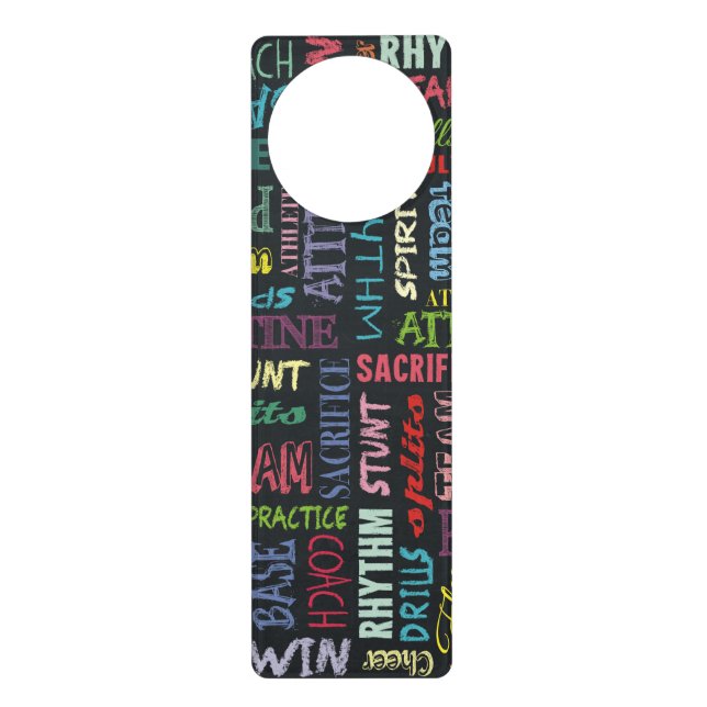 Cheer Terms On The Chalkboard Door Hanger (Front)