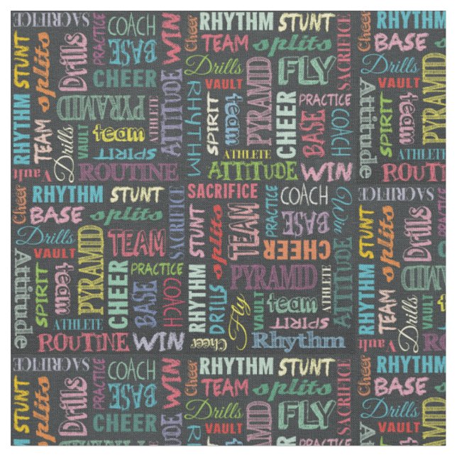 Cheer Terms On The Chalkboard Fabric (Close Up)