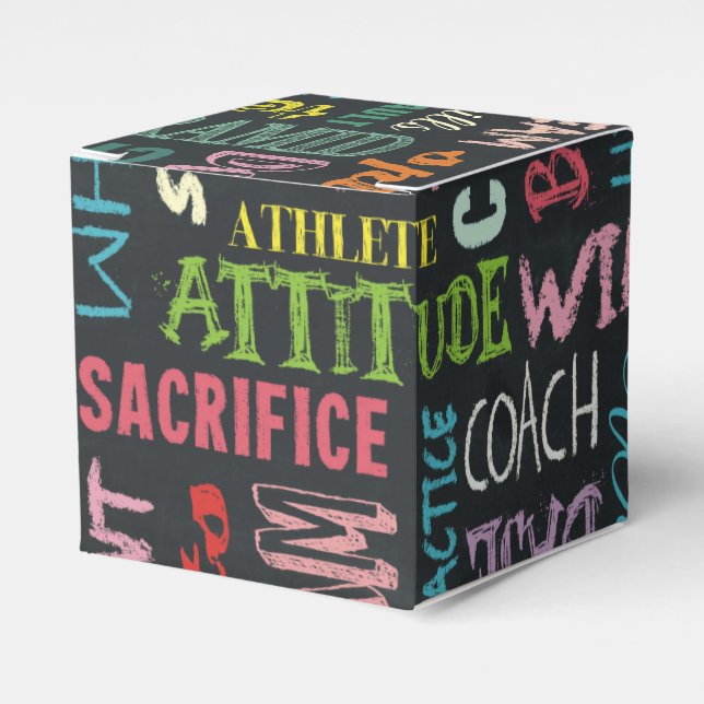 Cheer Terms On The Chalkboard Favor Boxes (Front Side)