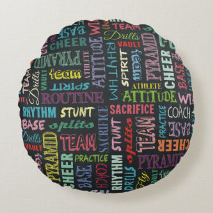 Cheer Terms On The Chalkboard Round Pillow