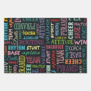 Cheer Terms On The Chalkboard Yard Sign