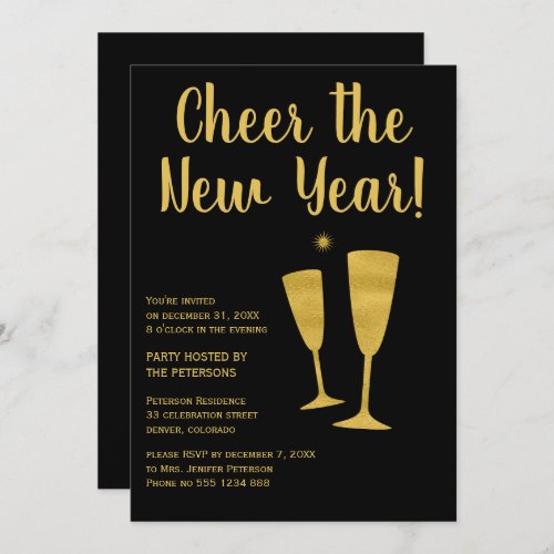 Cheer the New Year party celebration invite