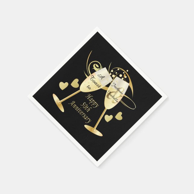Cheer to 50 Year Anniversary | DIY Text Napkins (Corner)