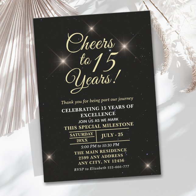 Cheer to fifteen Years - 15th Anniversary Invitation (Creator Uploaded)