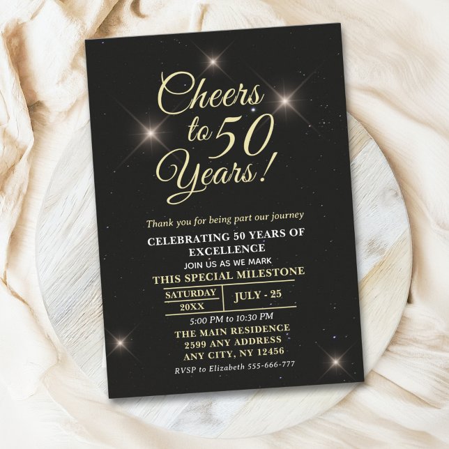 Cheer to Fifty Years - 50th Anniversary Invitation (Creator Uploaded)