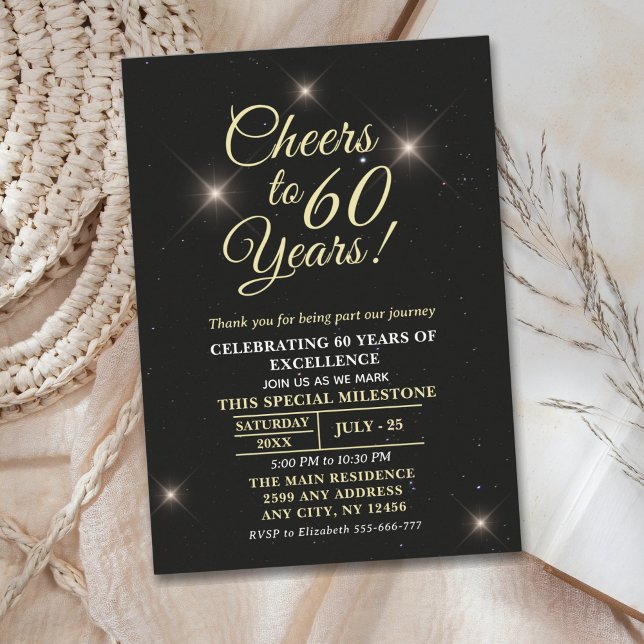 Cheer to Sixty Years - 60th Anniversary Invitation (Creator Uploaded)