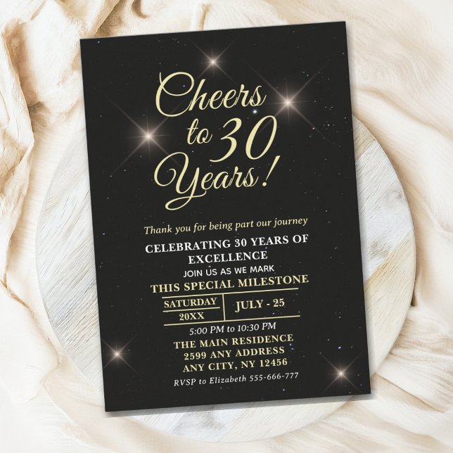 Cheer to Thirty Years - 30th Anniversary Invitation (Creator Uploaded)