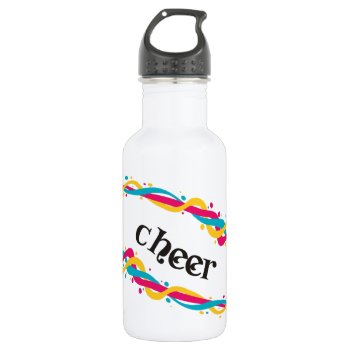 Cheer Twists Stainless Steel Water Bottle by PolkaDotTees at Zazzle