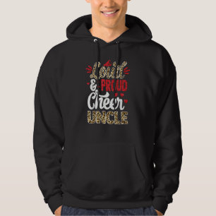 Cheer Uncle Biggest Fan Leopard Print And Pom Pom Hoodie