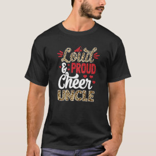 Cheer Uncle Biggest Fan Leopard Print And Pom Pom T-Shirt
