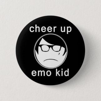 Cheer up emo kid pinback button