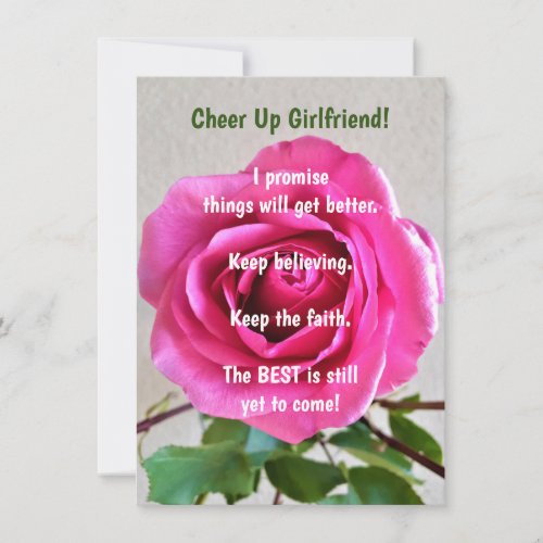 Cheer Up Girlfriend Flat Greeting Card