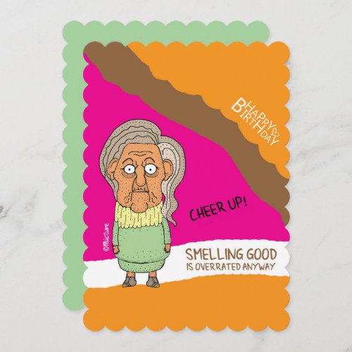 Cheer up _ old smelly grumpy lady cartoon birthday card