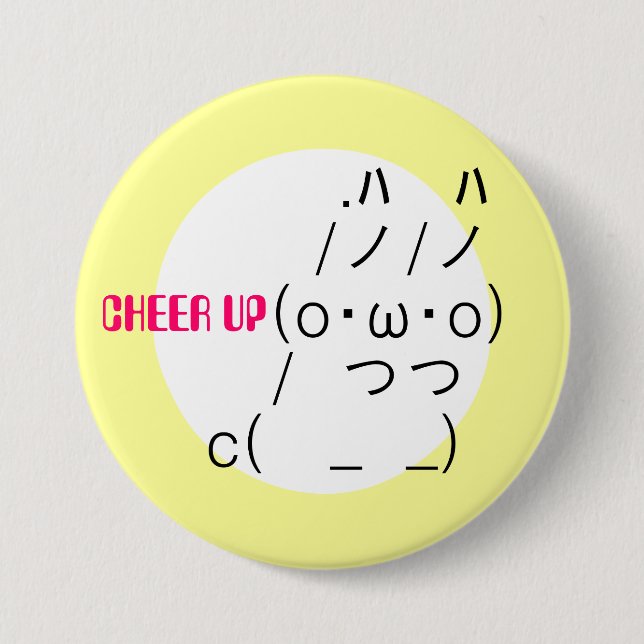 Cheer up Rabbit Pinback Button (Front)