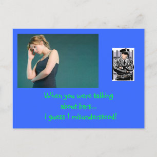 Cheer up your inmate with humorous postcard! postcard