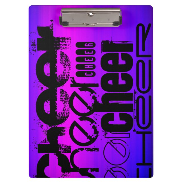 Cheer; Vibrant Violet Blue and Magenta Clipboard (Front)