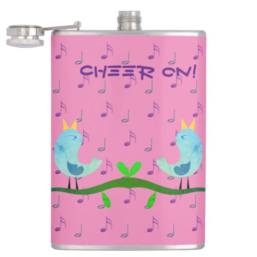 Cheer Vinyl Wrapped Flask
