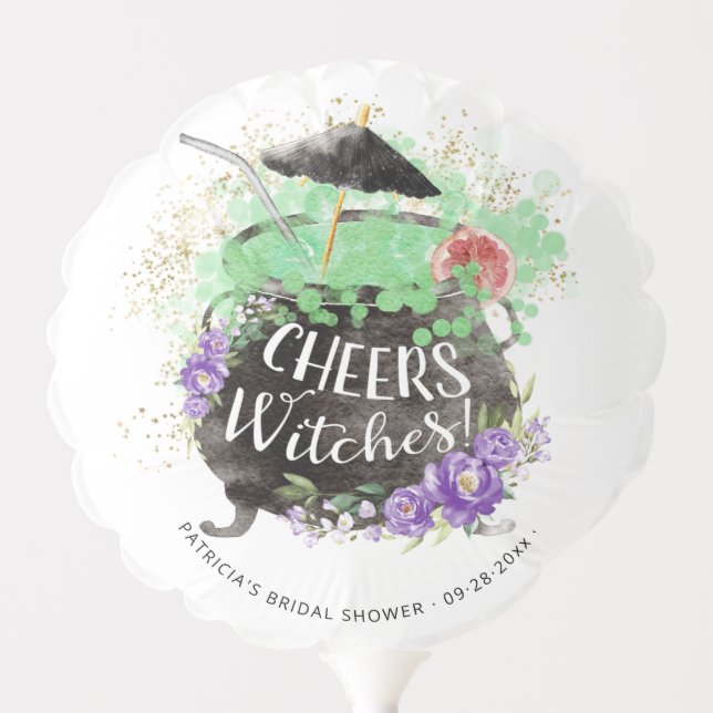 Cheer Witches Cocktail Halloween Bridal Shower Bal Balloon (Front)