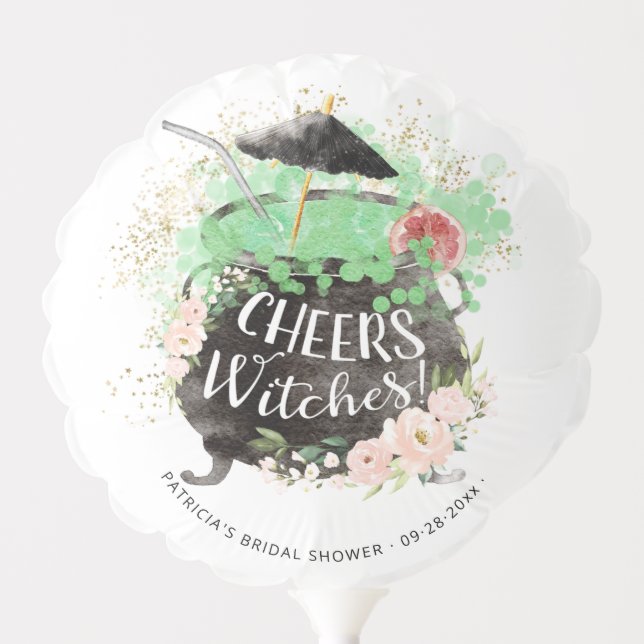 Cheer Witches Cocktail Halloween Bridal Shower Balloon (Front)