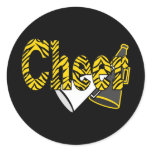 Cheer Zebra Style Classic Round Sticker
