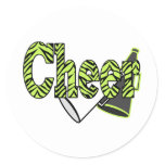 Cheer Zebra Style Stickers