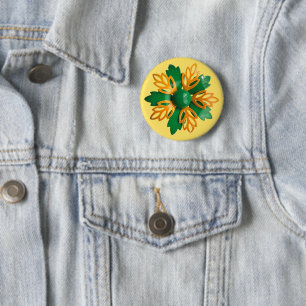 Cheerful 60s Daisy Flower Floral Summer Birthday Button