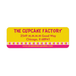 Cheerful and Bright Cupcake Factory Business Label