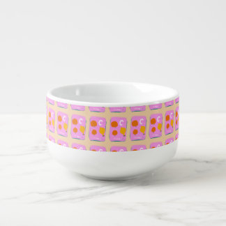 cheerful and colorful soup mug