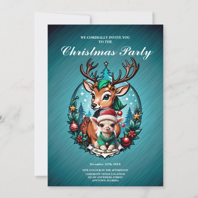 Cheerful and inviting Christmas illustration  Invitation (Front)