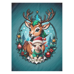Cheerful and inviting Christmas illustration Tablecloth