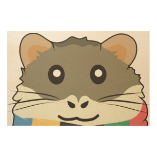 Cheerful and lighthearted hamster wood wall art
