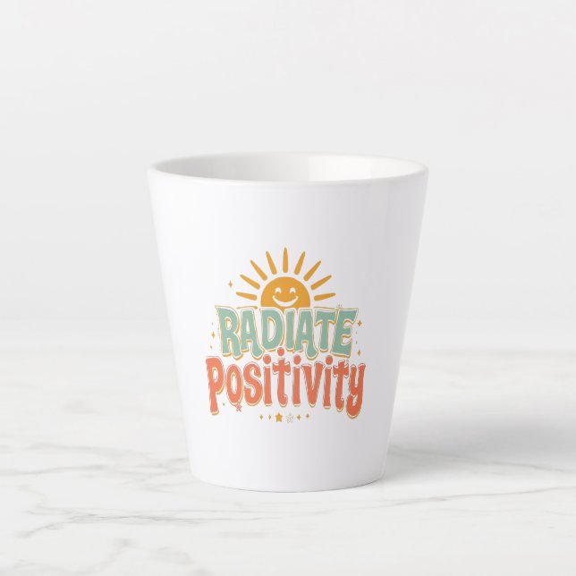 Cheerful and Motivational Sunny Saying Latte Mug (Front)