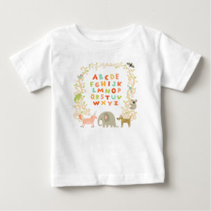 Cheerful Animals And Alphabet Baby T-Shirt