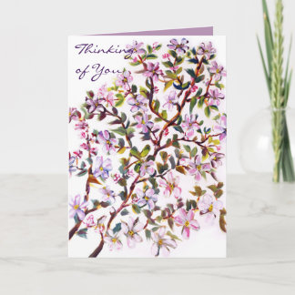 Cheerful Apple Blossom Flowers Acrylic Painting Card