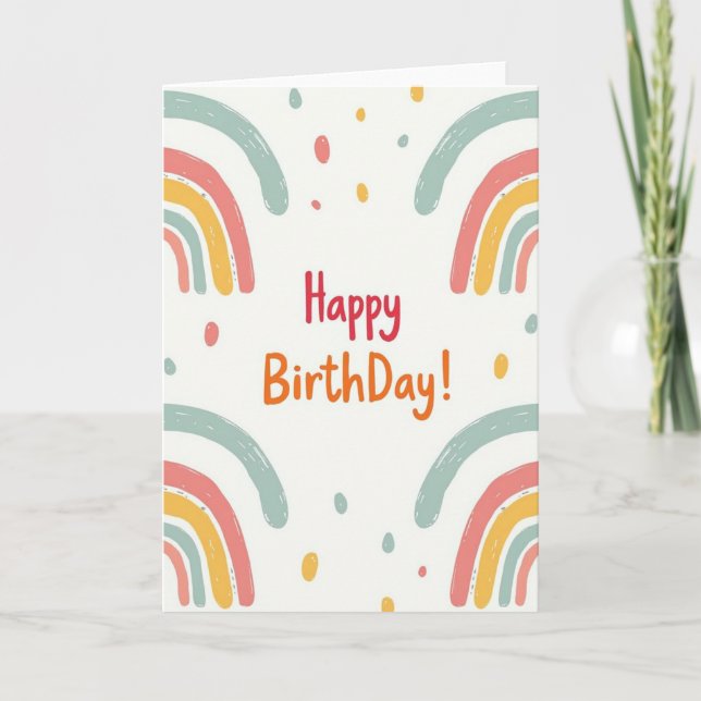 Cheerful Arcs Birthday Card (Front)