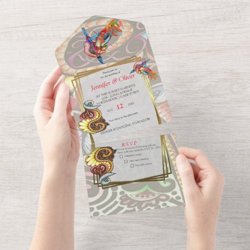 Cheerful Artist Party Doodle Creation All In One Invitation